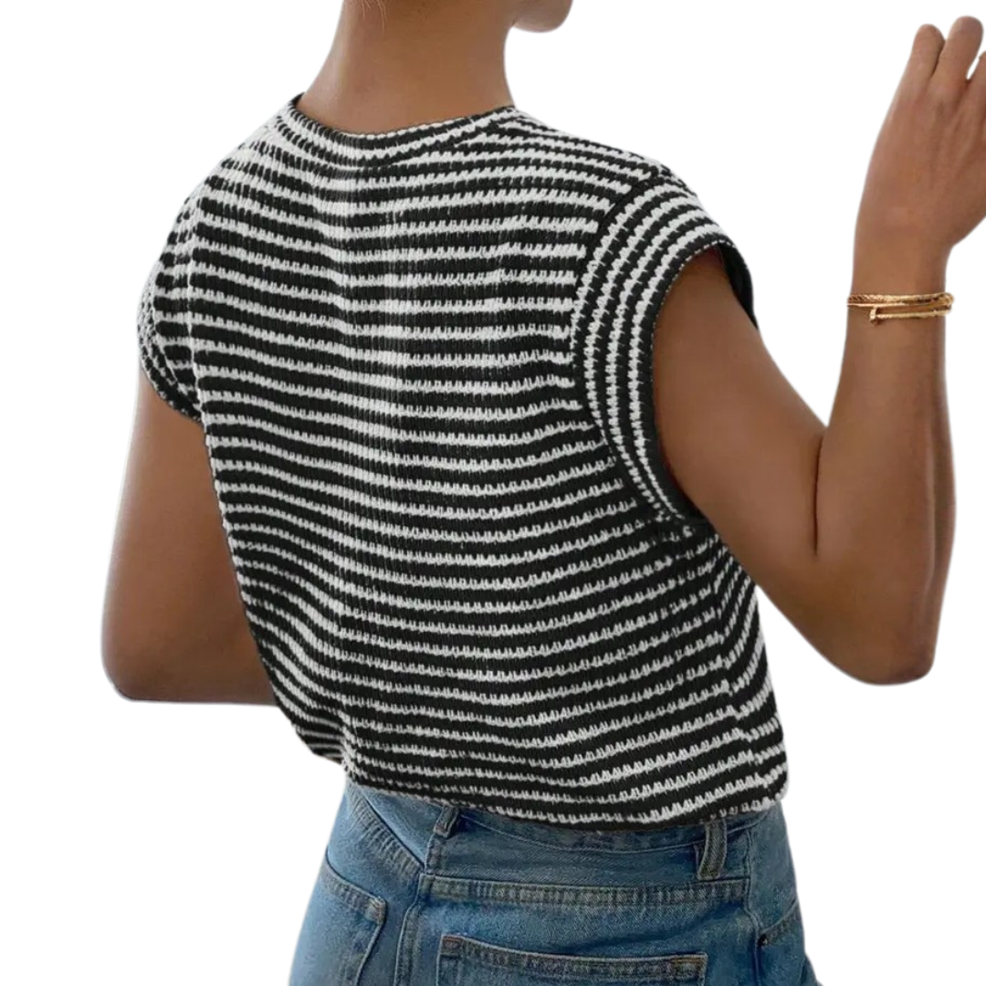 SUNNY™ – Gestreiftes Freizeit-T-Shirt mit Rundhalsausschnitt