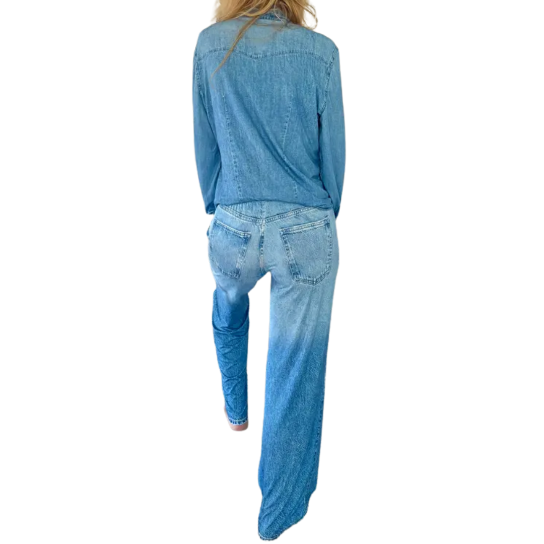 DEMI™ – Weiches Lounge-Schlafanzugset mit Denim-Print