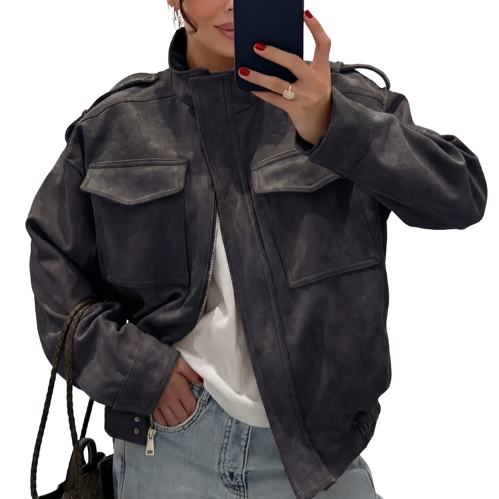 LEXIE™ – Raffinierter Chic Stehkragen Langarm Jacke