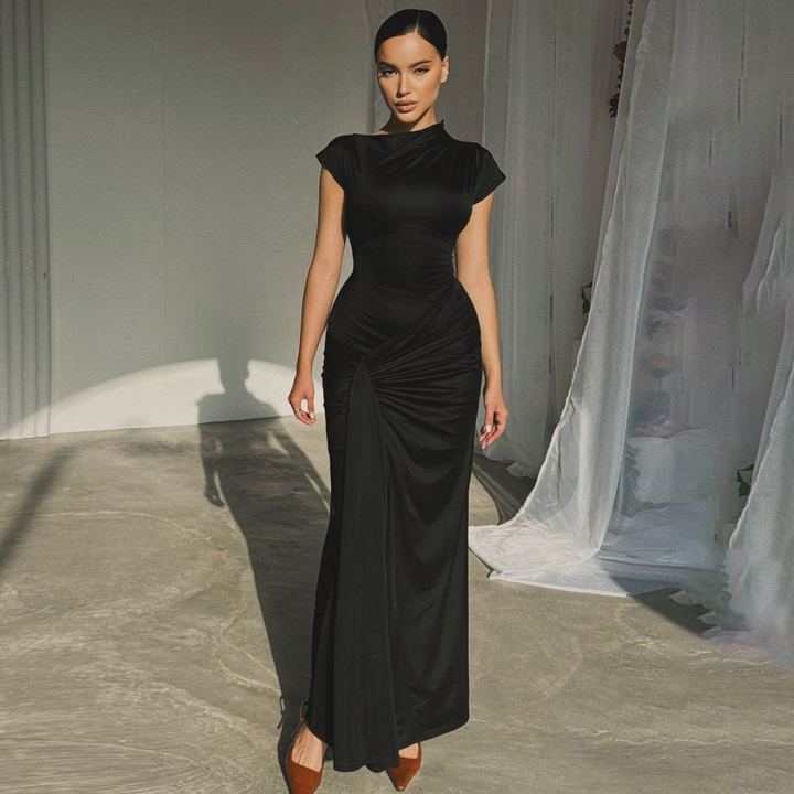 JARA™ – Elegantes gerafftes Bodycon Wickel-Maxikleid