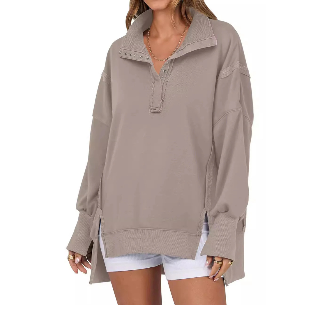 VERON™ - Lässiges Sweatshirt mit weitem Schnitt und geschlitztem Saum