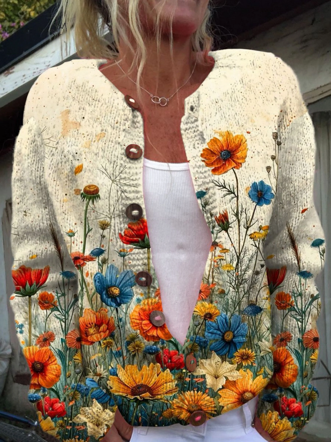 Tansy | Vintage-Cardigan mit floralem Print