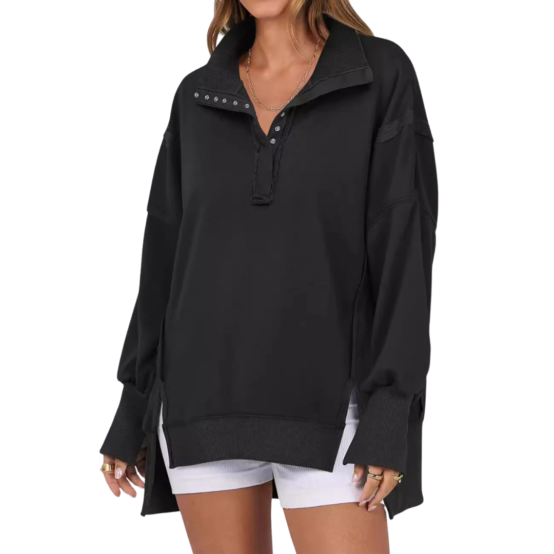 VERON™ - Lässiges Sweatshirt mit weitem Schnitt und geschlitztem Saum