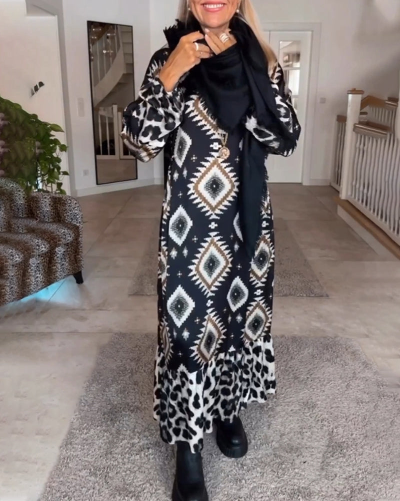 ZELLA™ - Luxuriöses Kleid mit geometrischem Druck