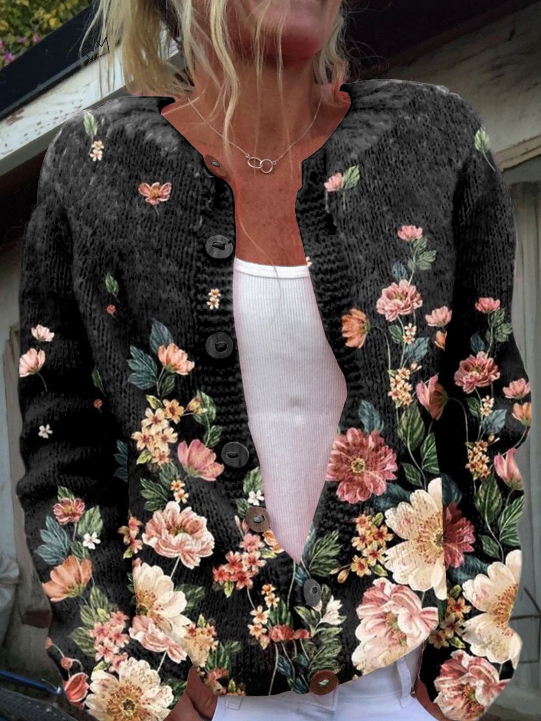 Kivara | Vintage-Cardigan mit Blumen