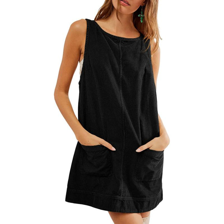 CATALEYA™ - Cord-Latzkleid mit Rundhalsausschnitt und A-Linien-Rock