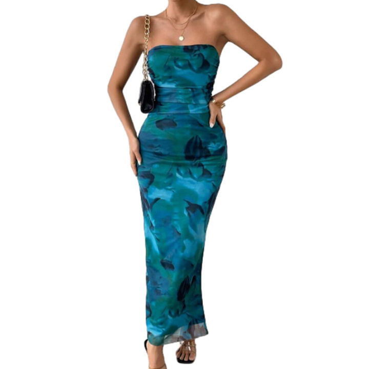 MINA™ – Modernes ärmelloses gerafftes Maxikleid