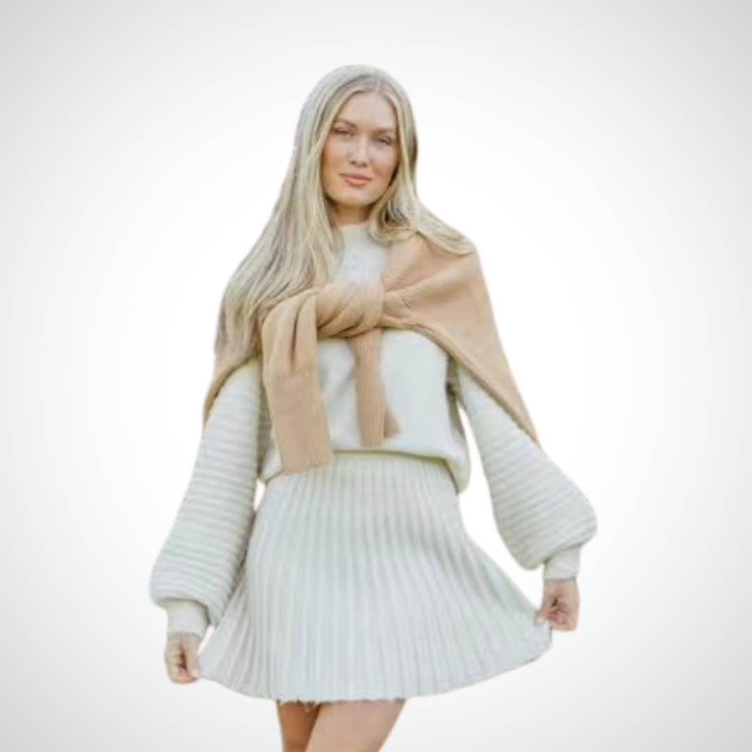 LOUISA™ - Elegantes zweiteiliges Rippstrick-Herbst-Outfit