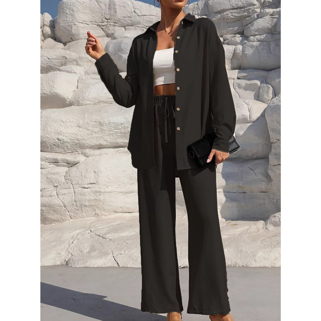 VANORA™ – Bequemes Langarm-Bluse und Hosen-Set