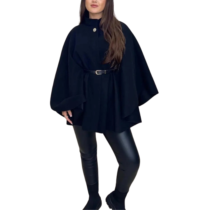 EDEN™ – Stylischer Cape-Mantel mit Gürtel und hohem Kragen