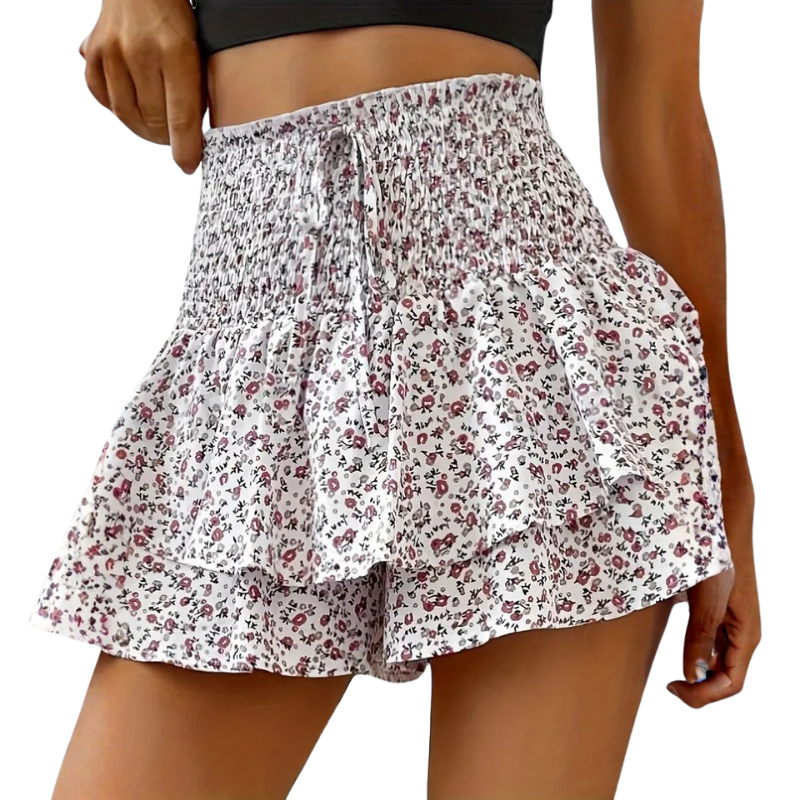 KIRRA™ – High-Waist Shorts mit Blumenmuster, Bindeband vorne und weitem Bein