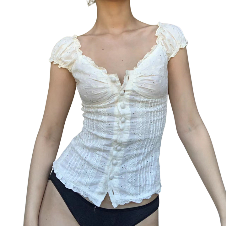 JOSSIE™ – Eleganter V-Ausschnitt mit Knopfdetails