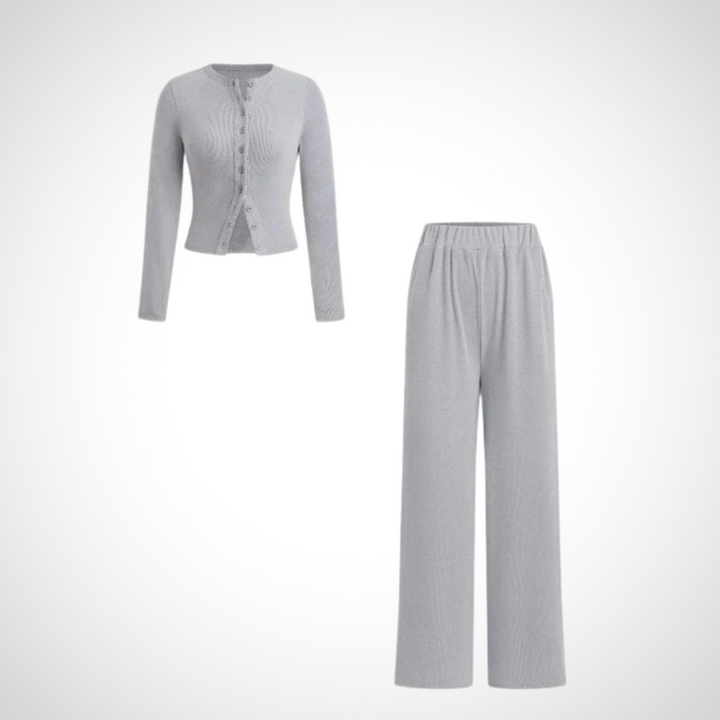 COLY™ - Gemütliches Langarm-Oberteil und Hose mit Knopfleiste