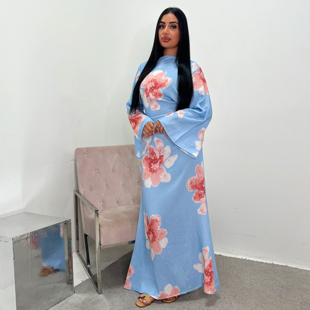 ALON™ – Dezentes florales Maxikleid mit lockerer Passform
