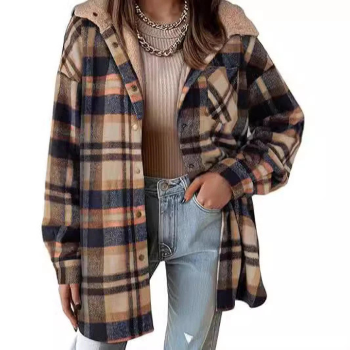 TALLULAH™ - Leger geschnittene karierte Kapuzenjacke