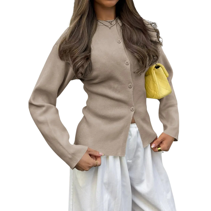LIZEL™ – Schmal geschnittene Strickjacke mit langen Ärmeln