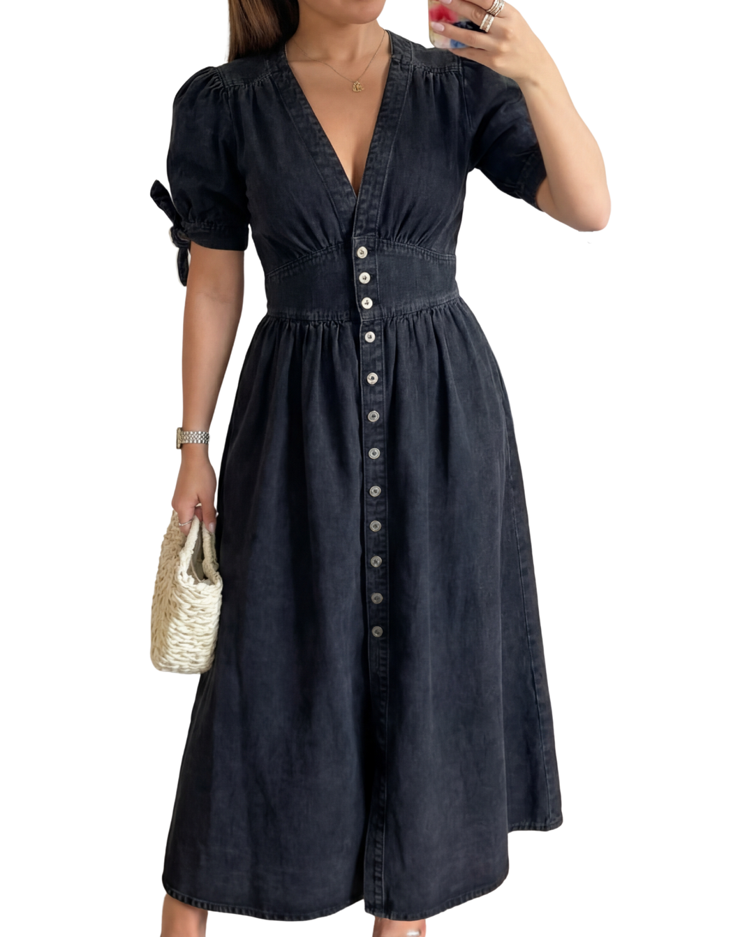 ARMI™ – Legeres Kurzarm-V-Ausschnitt-Kleid