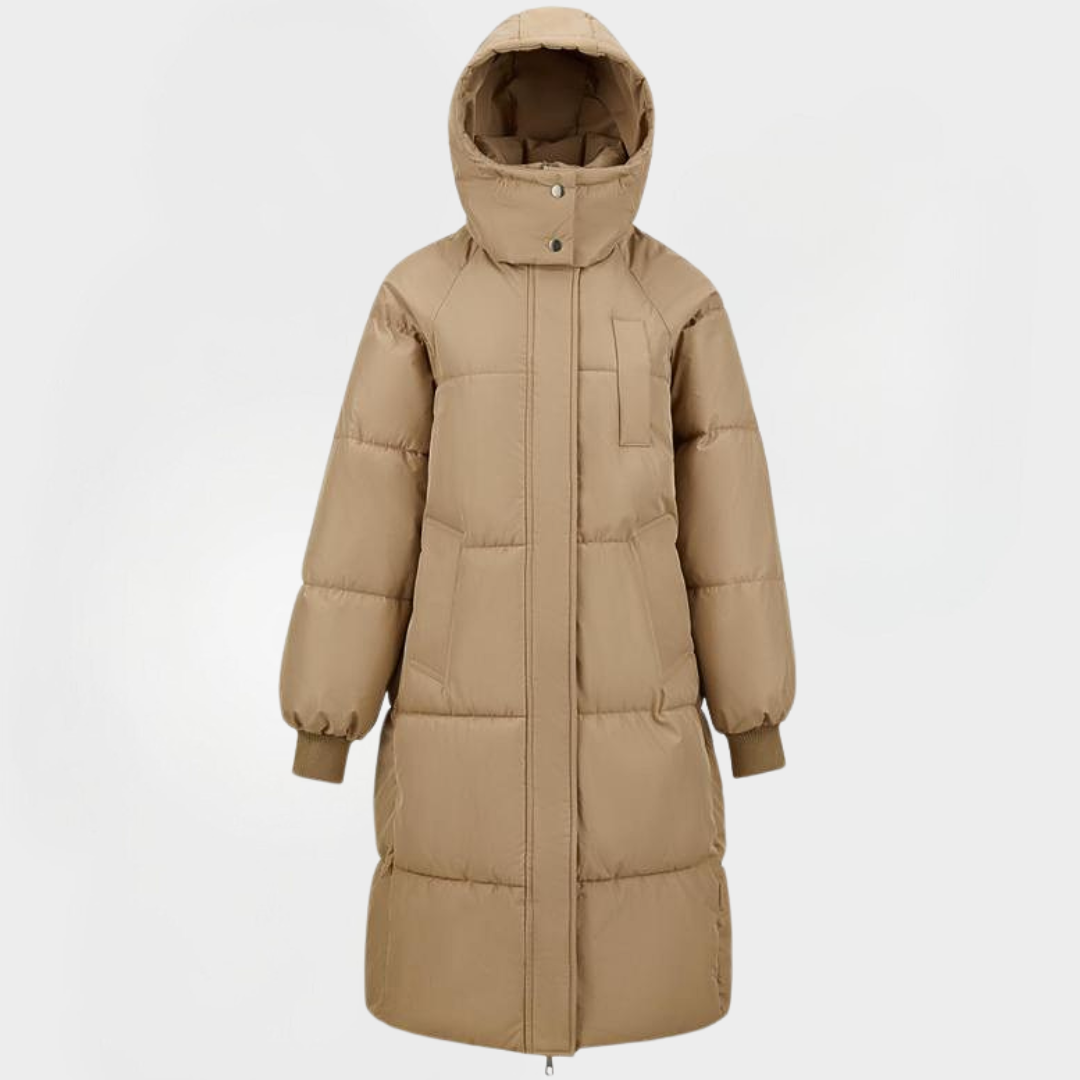 BERNA™ - Klassische Kapuzen-Steppjacke Langer Wintermantel für Damen