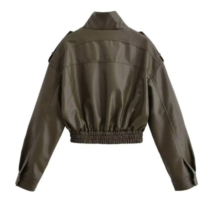 ZOYA™ – Kurze Bikerjacke aus Kunstleder