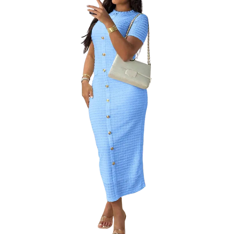 BRONWYN™ – Klassisches Kleid mit Reißverschluss hinten und Zierknöpfen