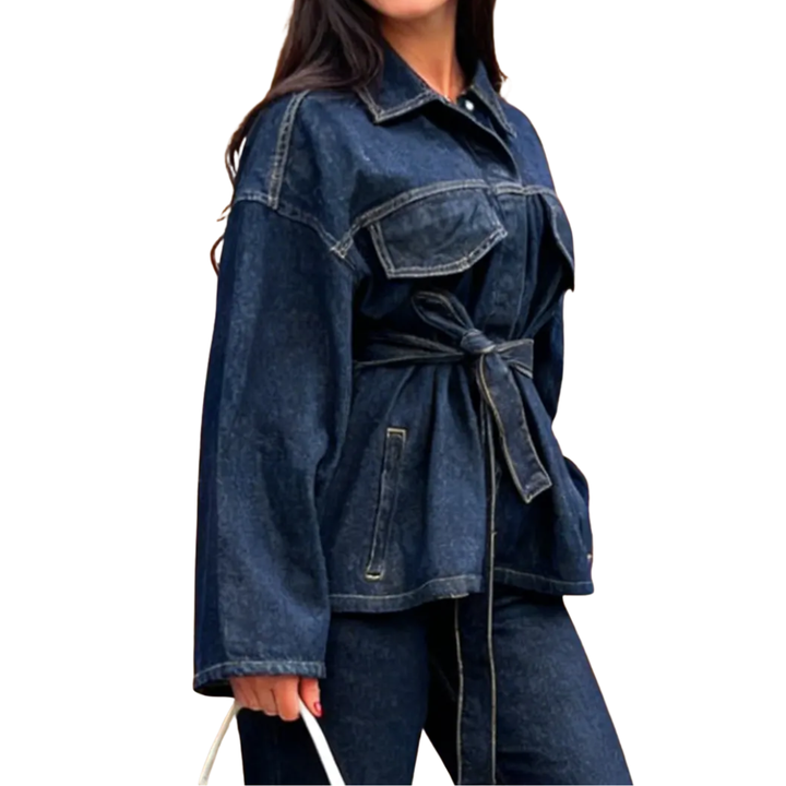 DELVINE™ – Lässige Jeansjacke in Dunkelwaschung