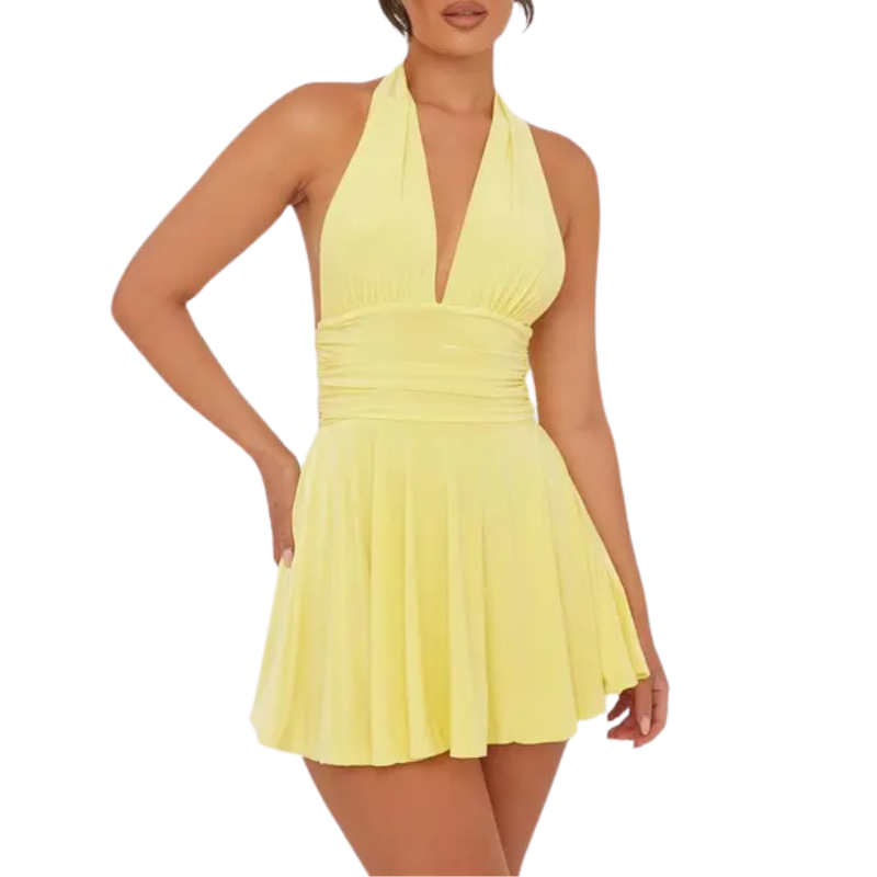 SASA™ – Schickes Neckholder-Minikleid mit tiefem Ausschnitt