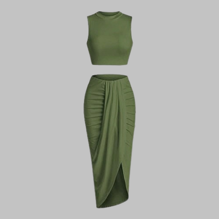 MANUELA™ - Elegantes Plisseerock-Set mit Schlitz