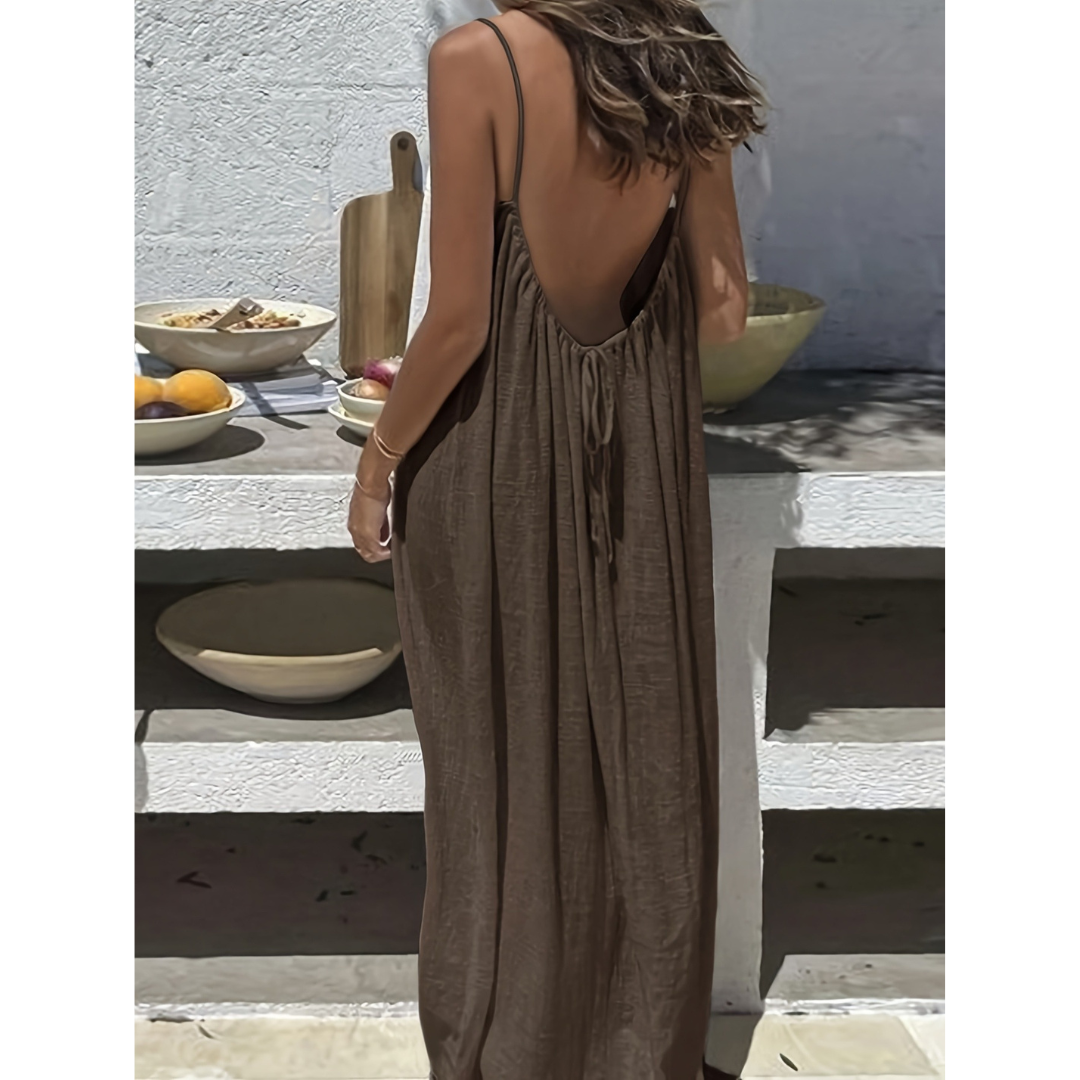 AFILA™ – Lässiges rückenfreies Cami-Sommerkleid