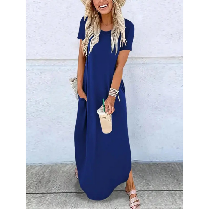 RELNA™ – Lässiges Sommer-Maxikleid mit Rundhalsausschnitt