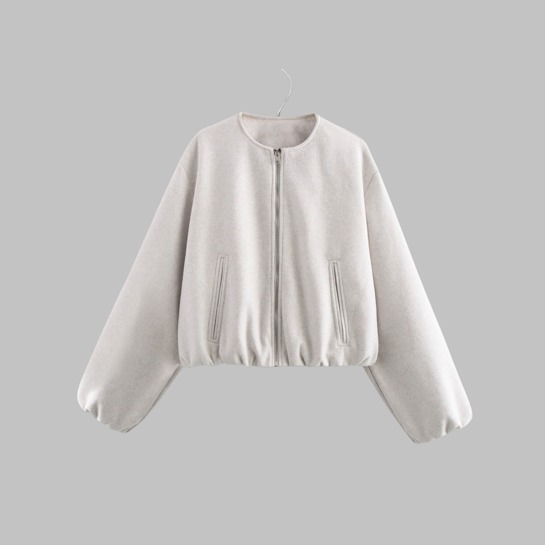 OVALIE™ - Schicke Langarm-Crop-Top-Jacke mit Reißverschluss