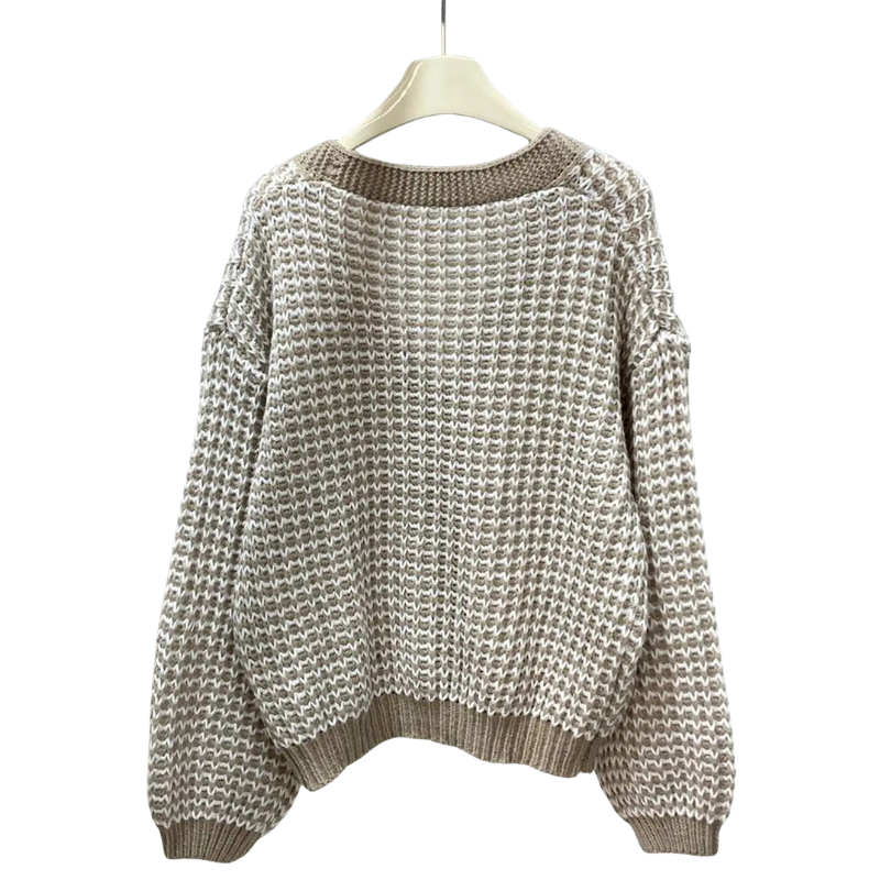 MADIE™ – Kuscheliger Colorblock-Cardigan mit Knöpfen