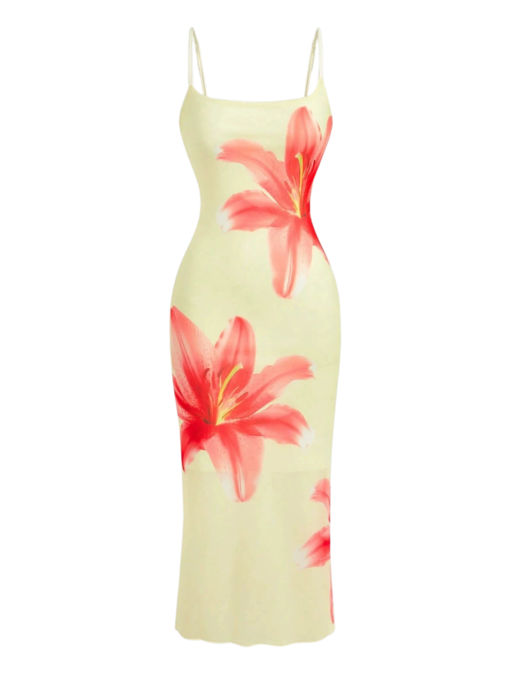 EVARA™ – Elegantes, florales Cami Bodycon-Kleid