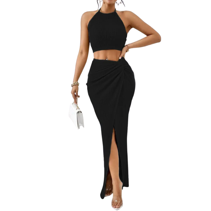 ADIE™ – Schickes Crop Top und Rock-Set mit geschlitztem Saum