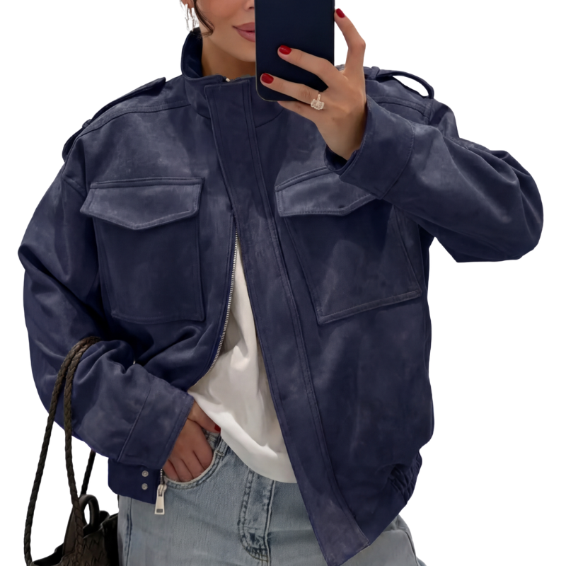 LEXIE™ – Raffinierter Chic Stehkragen Langarm Jacke