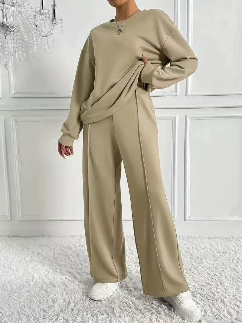 AMBRA™ - Lässiges Langarm-Sweatshirt und High-Waist-Hosen-Set