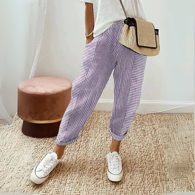FLORIANE™ - Legere Boho-Streifenhose