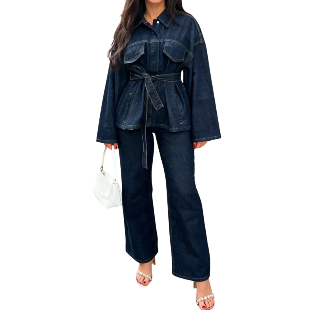 DELVINE™ – Lässige Jeansjacke in Dunkelwaschung