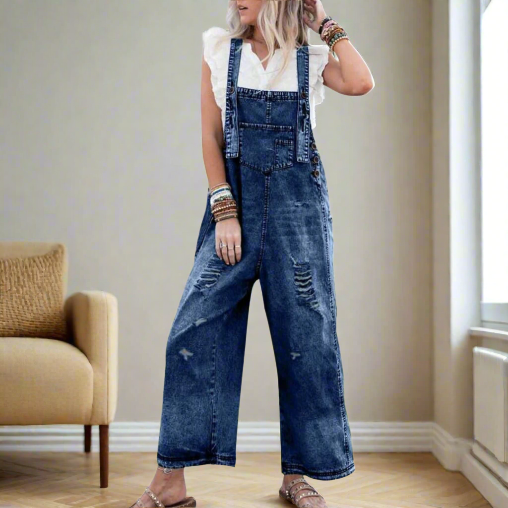 CARMELITA™ – Verstellbarer Vintage-Wash Jumpsuit