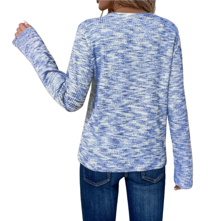 BRIALLEN™ – Kuscheliges V-Ausschnitt Waffelstrick-Top