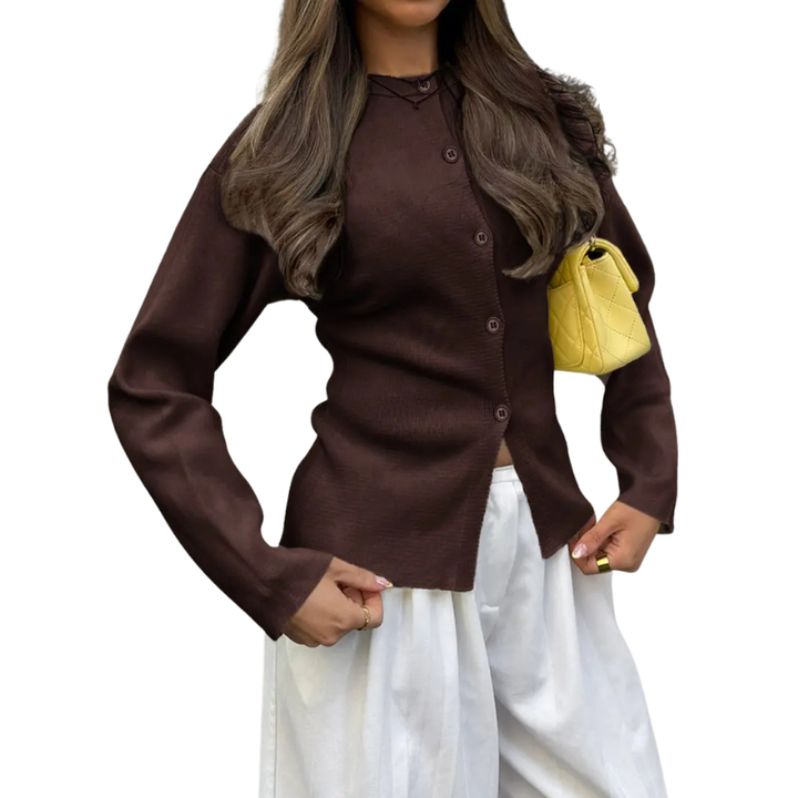 LIZEL™ – Schmal geschnittene Strickjacke mit langen Ärmeln