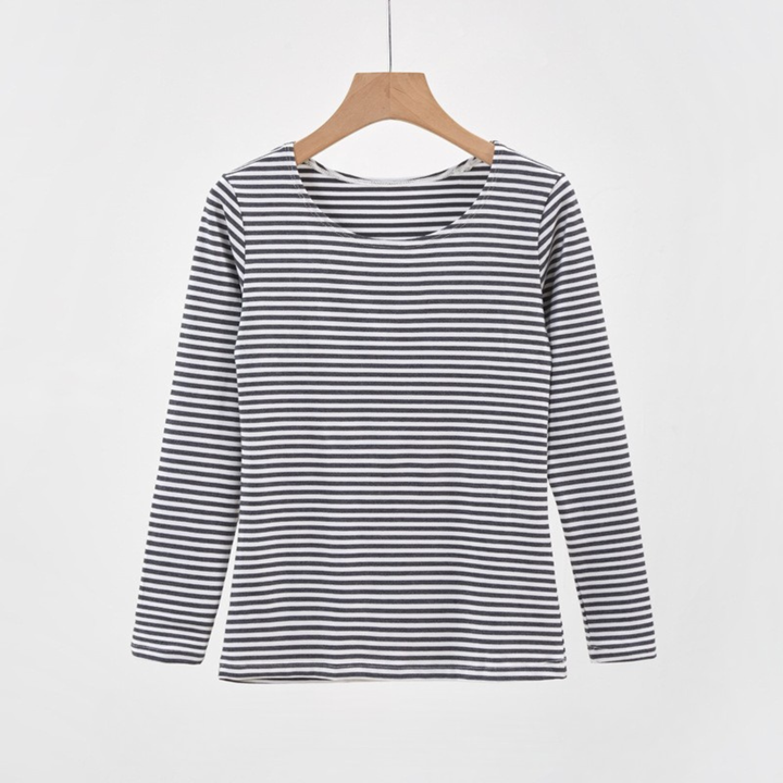 EVANTHIA™ – Lässiges gestreiftes Slim-Fit Langarmshirt
