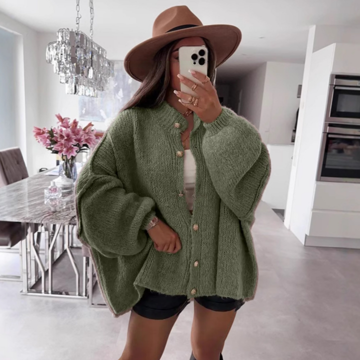 LETTIE™ - Klassischer langärmeliger Cardigan mit Knopfleiste