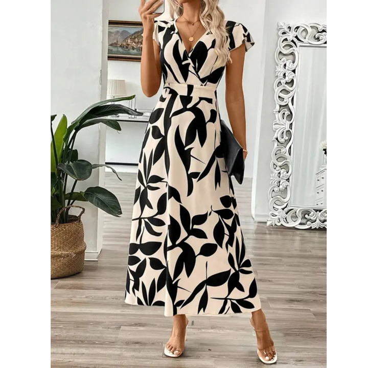 ZOELLA™ – Elegantes bedrucktes, kurzärmeliges Maxikleid für den Sommer