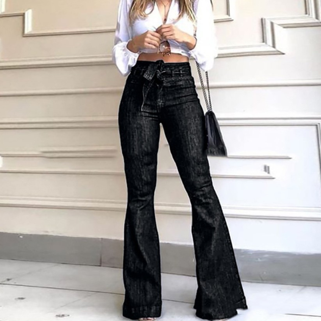 KYRA™ – Vintage Schlaghose mit weitem Bein und Schnürung