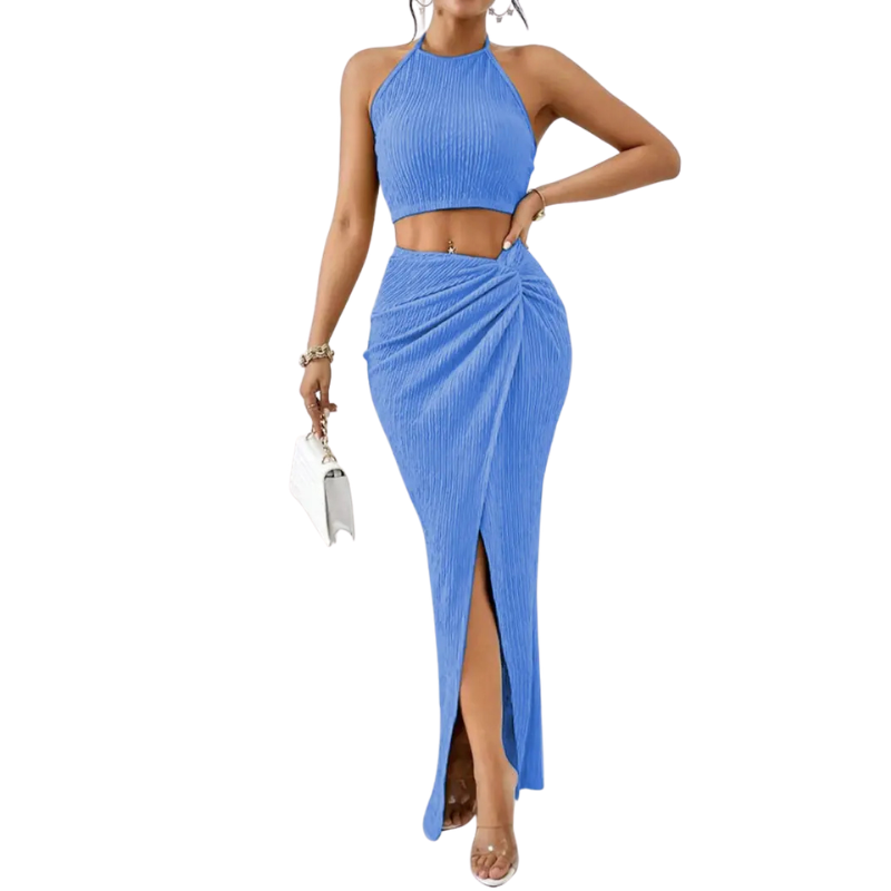 ADIE™ – Schickes Crop Top und Rock-Set mit geschlitztem Saum