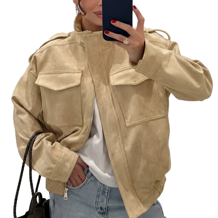 LEXIE™ – Raffinierter Chic Stehkragen Langarm Jacke