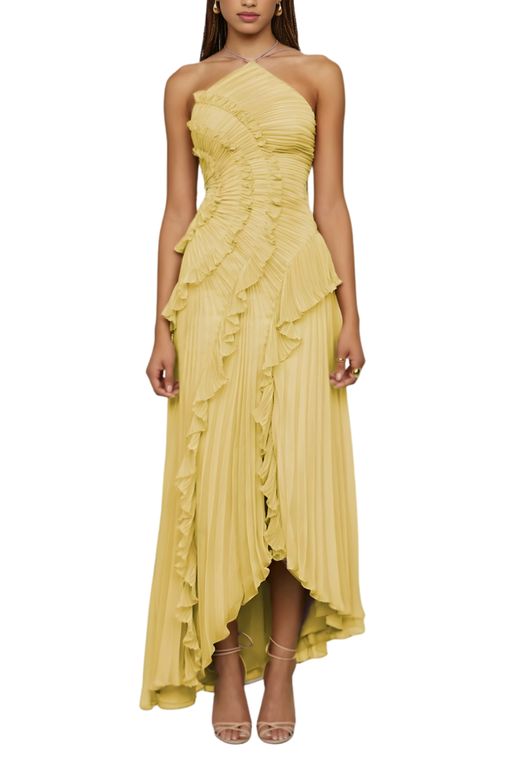 JENNIE™ – Elegantes, vom Lotus inspiriertes Neckholder-Maxikleid