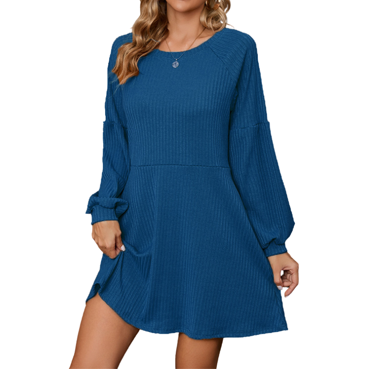 SANDY™ – Elegantes geripptes Langarmkleid