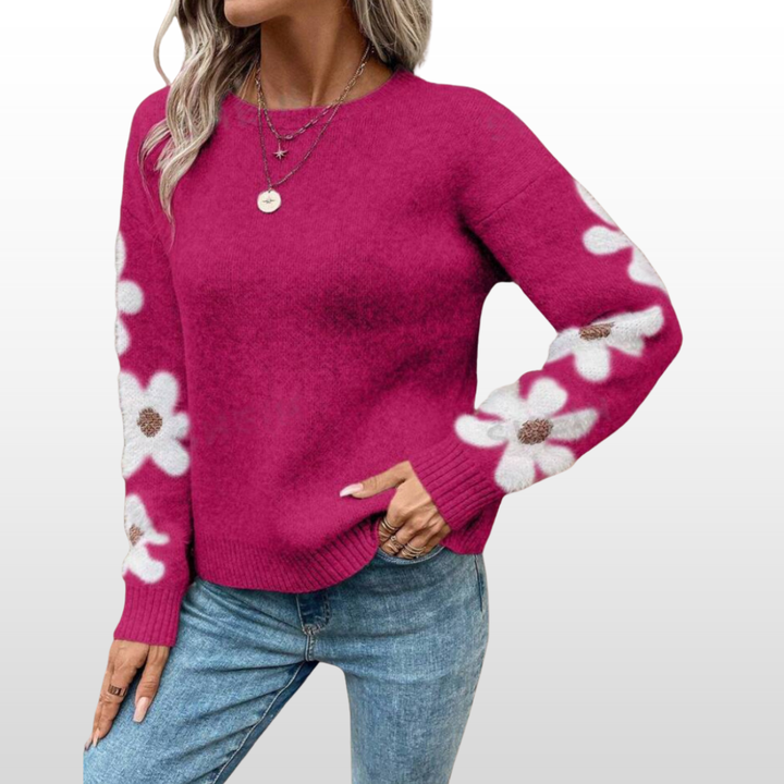 ZOEY™ - Rundhals-Pullover mit Blumenmuster für Herbst/Winter