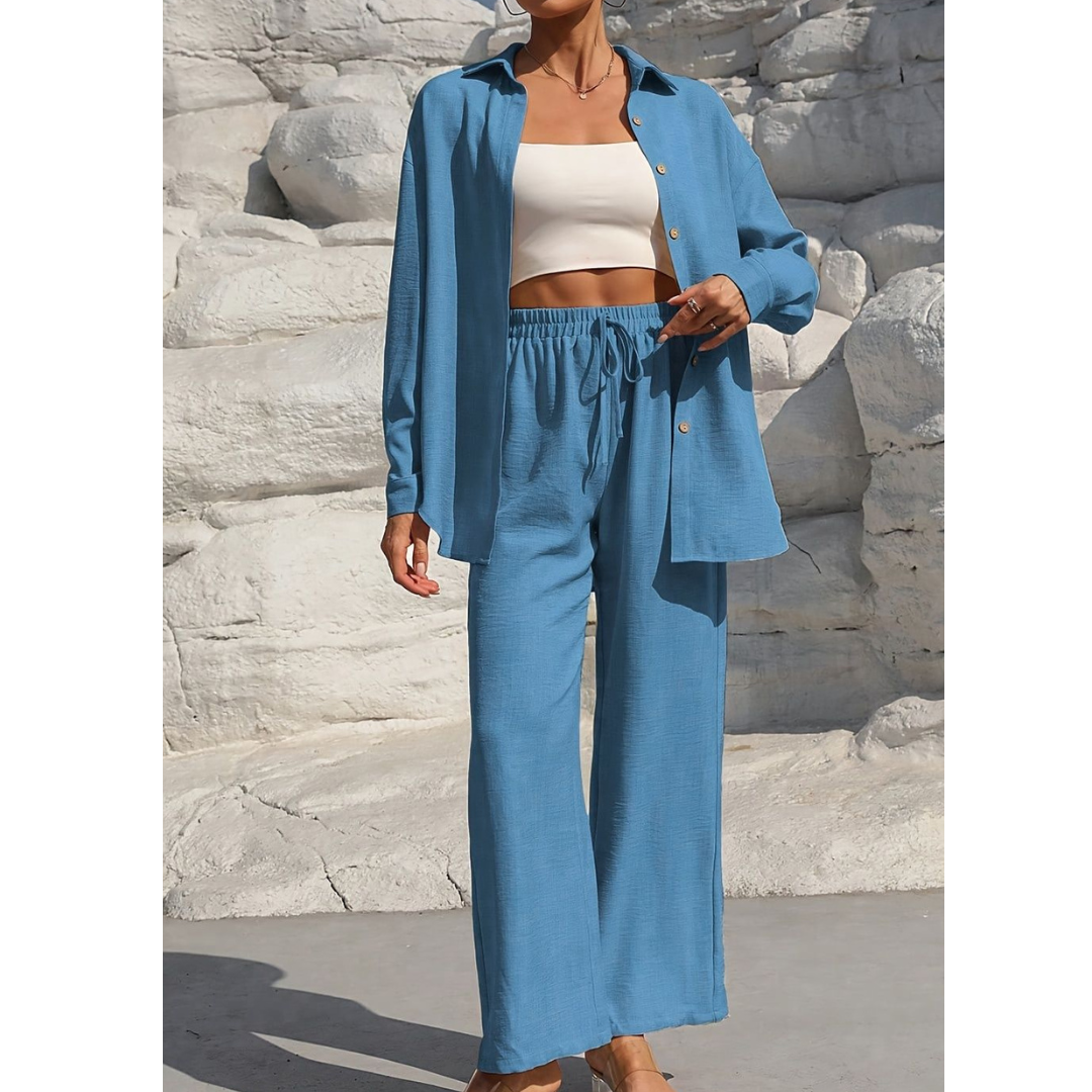 VANORA™ – Bequemes Langarm-Bluse und Hosen-Set